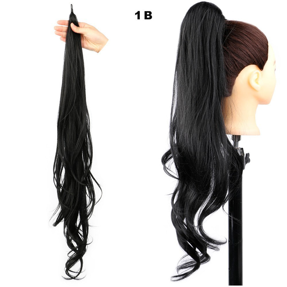 Women's High Ponytail Wig Winding Big Wave Long Curly Hair